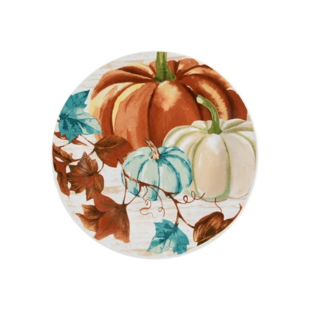 Royal Norfolk Pumpkin Stoneware Dinner Plates 10.5” Set of 4